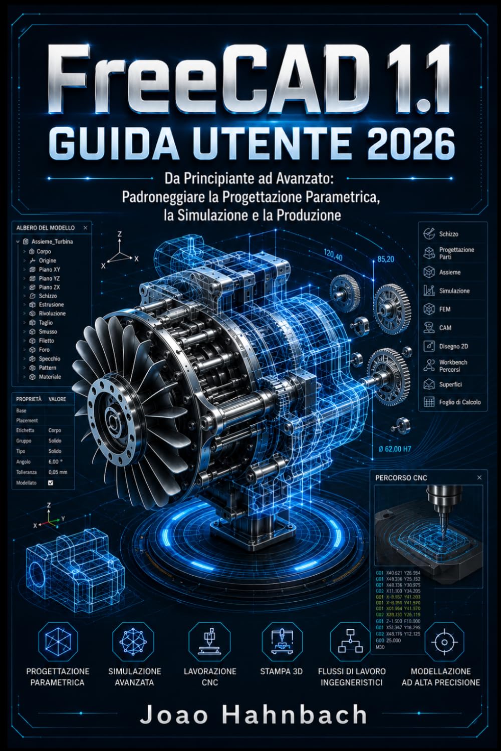FreeCAD 1.1 Guida utente 2026: Dal livello principiante a quello avanzato: padroneggiare la progettazione parametrica, la simulazione e la produzione.