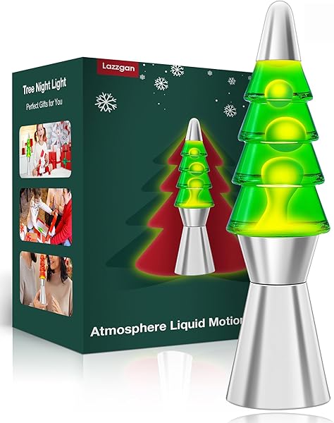 Christmas Tree Liquid Motion Lamp,for Mother's Day/Mom Gifts,14.5 inches Table Lamp Christmas Indoor Decorations for Adults and Kids, Mood Lighting Home Decor Lav Night Light