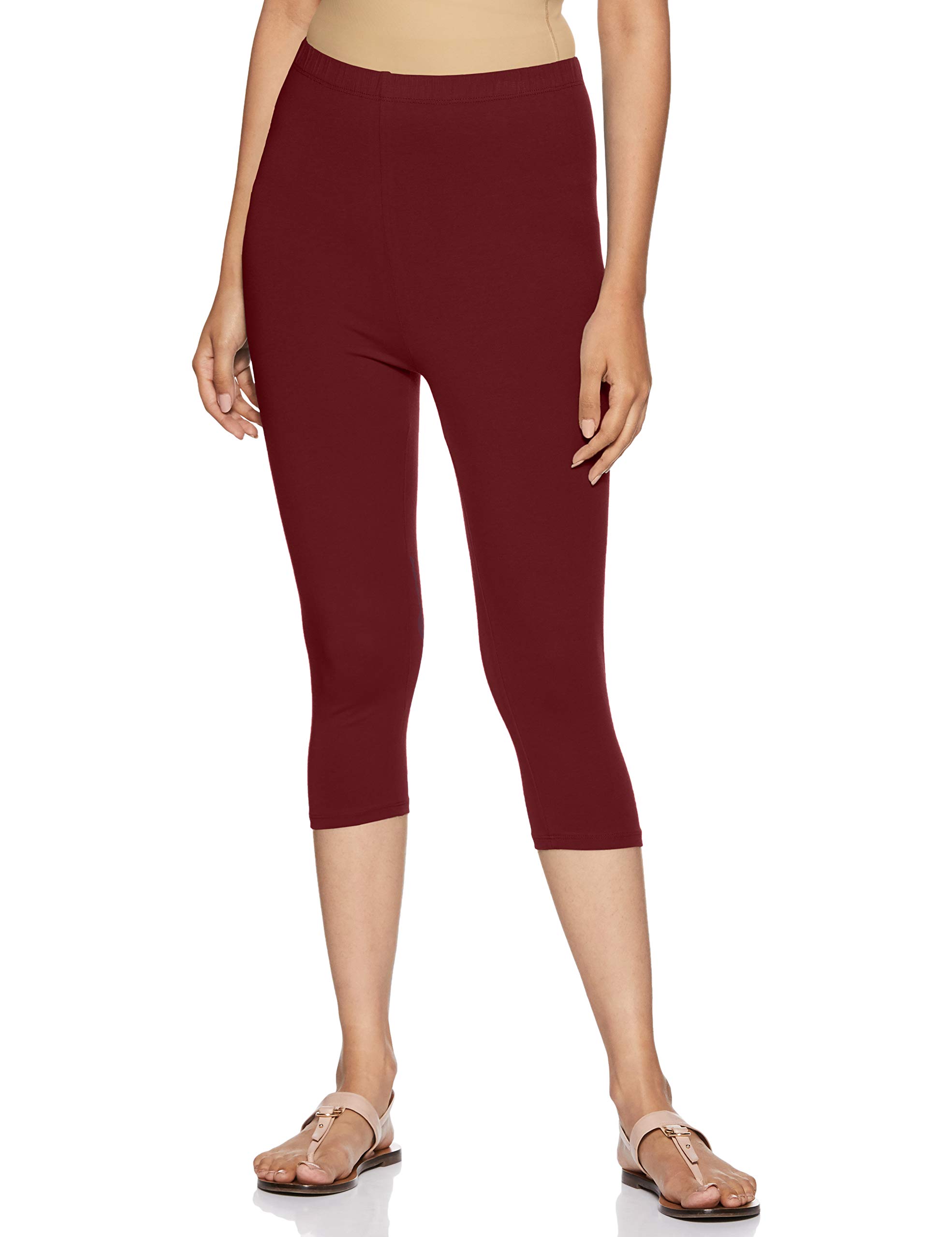 rupa Softline Capri Leggings For Women Cotton Elastane Ultra Soft Free Size Stretch Fit-picture-38