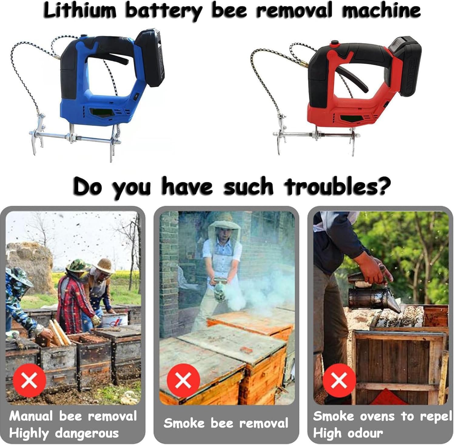 Rimuovi-Api Elettrico Portatile e Scuotitore per Telaini, Senza Filo Ricaricabile con 4 velocità Regolabili, Maniglia Antiscivolo per Attrezzatura Apistica e Raccolta del Miele da Alveare