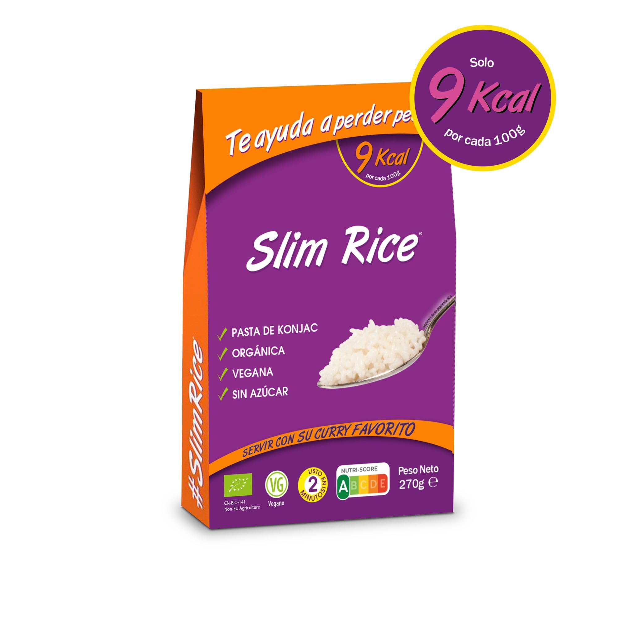 Slim Pasta - Arroz de Konjac - 270 g - Sin Calorías ni Carbohidratos - Ideal para Dietas Keto y Low Carb - Apto para Veganos - Elaborado con Agua Purificada, Fibra de Avena y Harina de Konjac — view 4