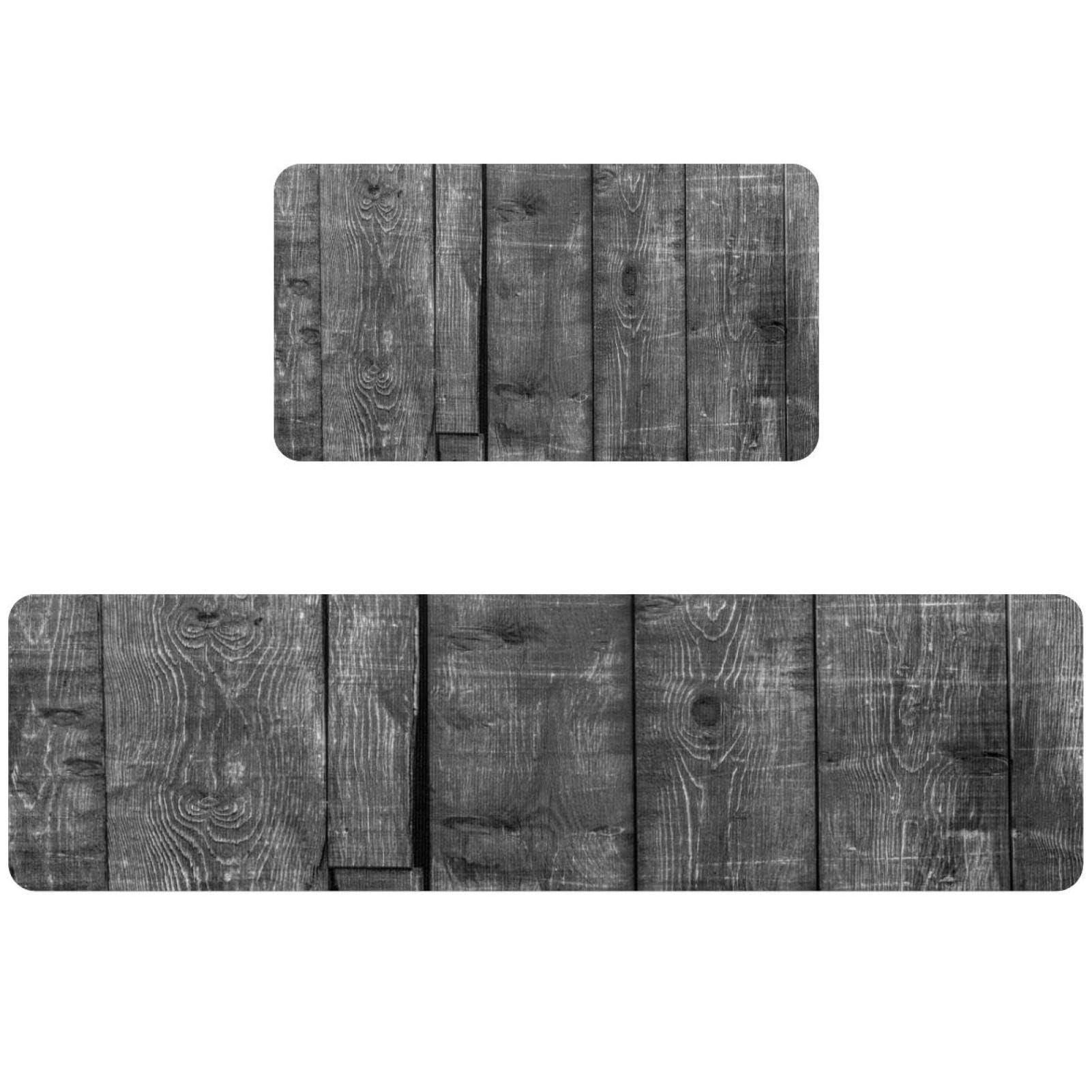 Tapis de cuisine pour couloir et buanderie style rustique effet bois