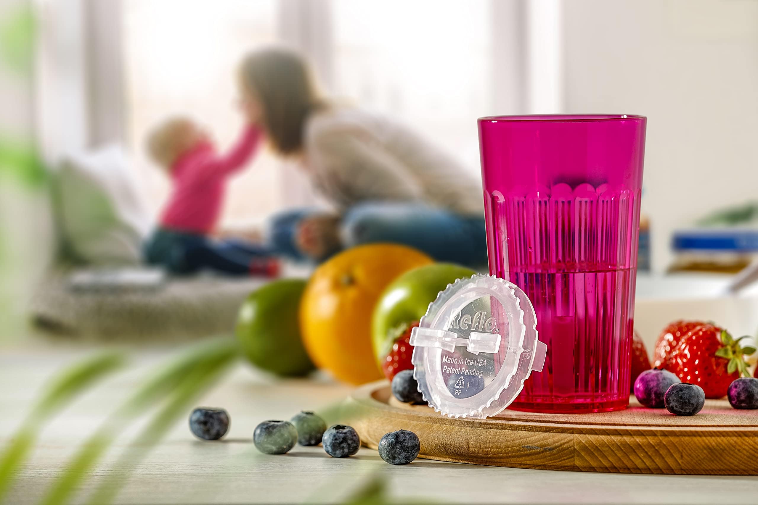 Reflo Smart Cup Bundle (Red 1-Pack) Toddler Transition Weaning Cup, Montessori Self-Feeding Training, Slow-Spill Open-top Design, BPA-Free, Made in USA, E-Guide via QR Code