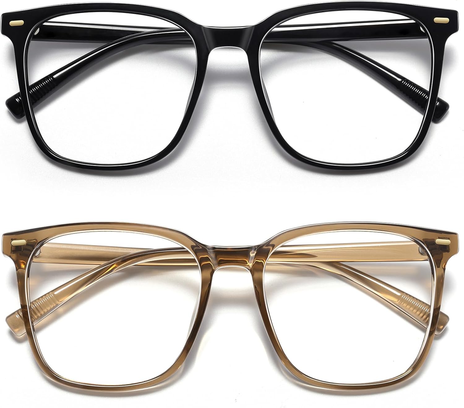 Oversized Square Blue Light Blocking Glasses for Women Men, Anti-Fatigue Computer Monitor Glasses Reduce Eye Strain