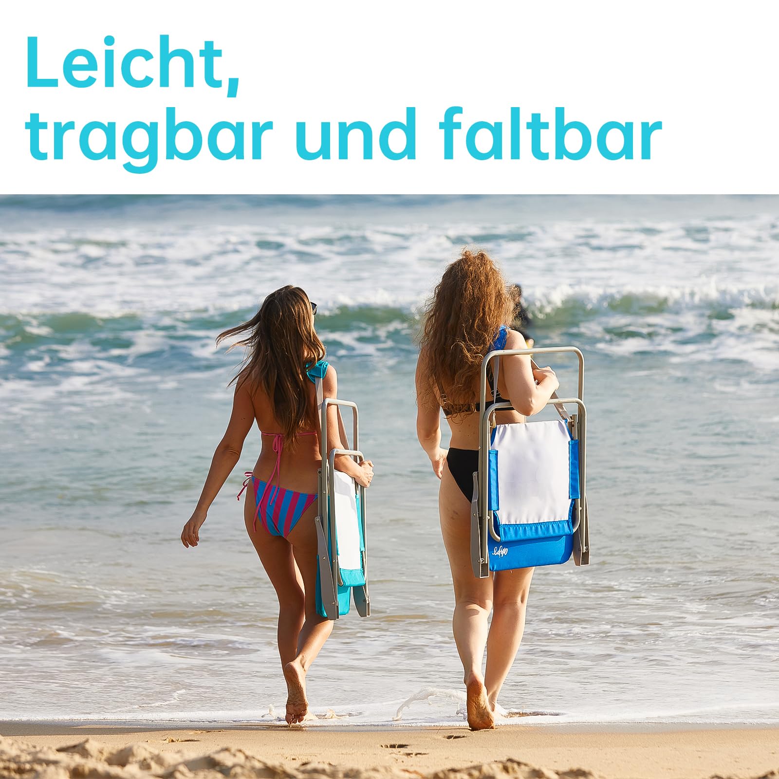 #WEJOY Klappstuhl Leicht Tragbar Campingstuhl Faltbar Stark Stabil Langlebig für Garten Balkon und Festival Outdoor als Angelstuhl Camping Stuhl Max Hold bis 136 kg, 1/2 Stück