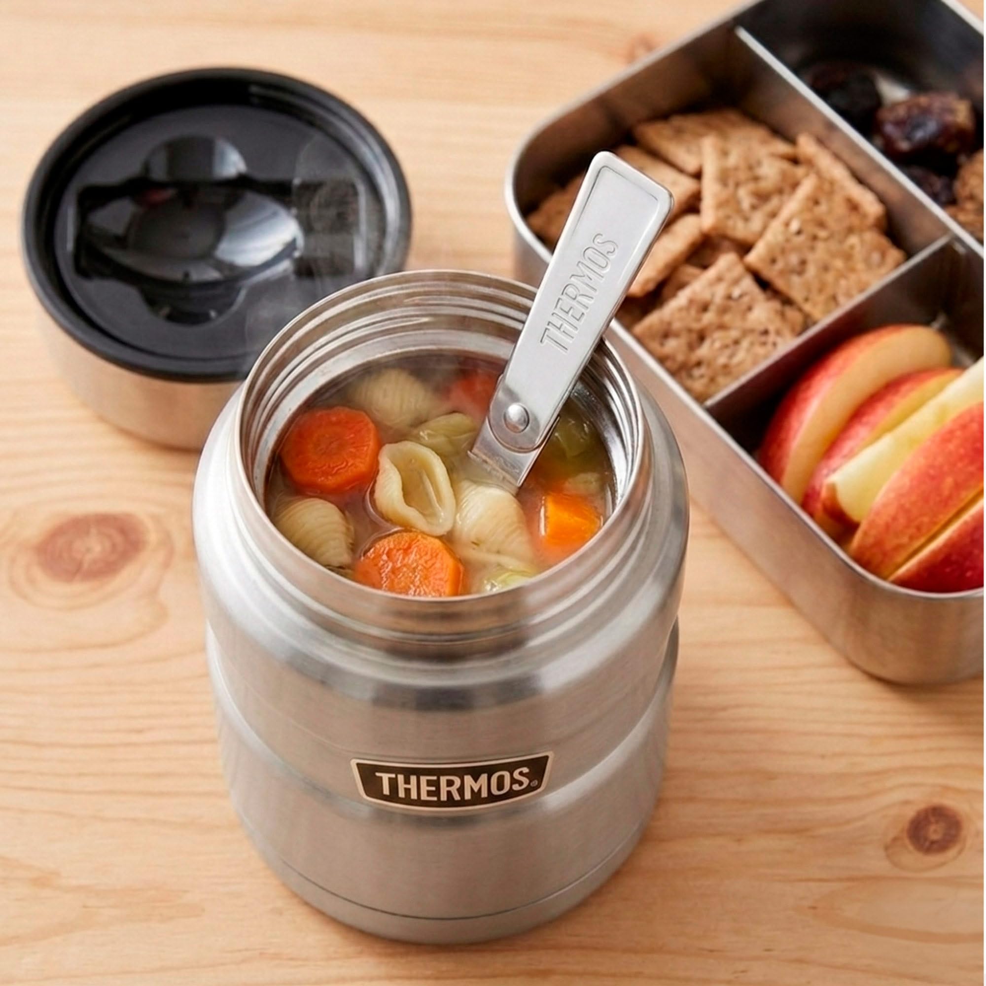 Récipient alimentaire isotherme Stainless King, 0,47l, Acier inoxydable, Mattiert, 9,7x9,7x14,2 cm