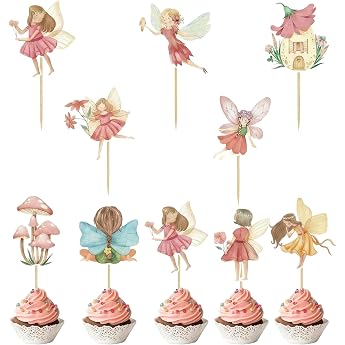 Pack of 45 Fairy Cake Decorations Muffin Decoration Fairy Elf Cupcake Toppers Fairies