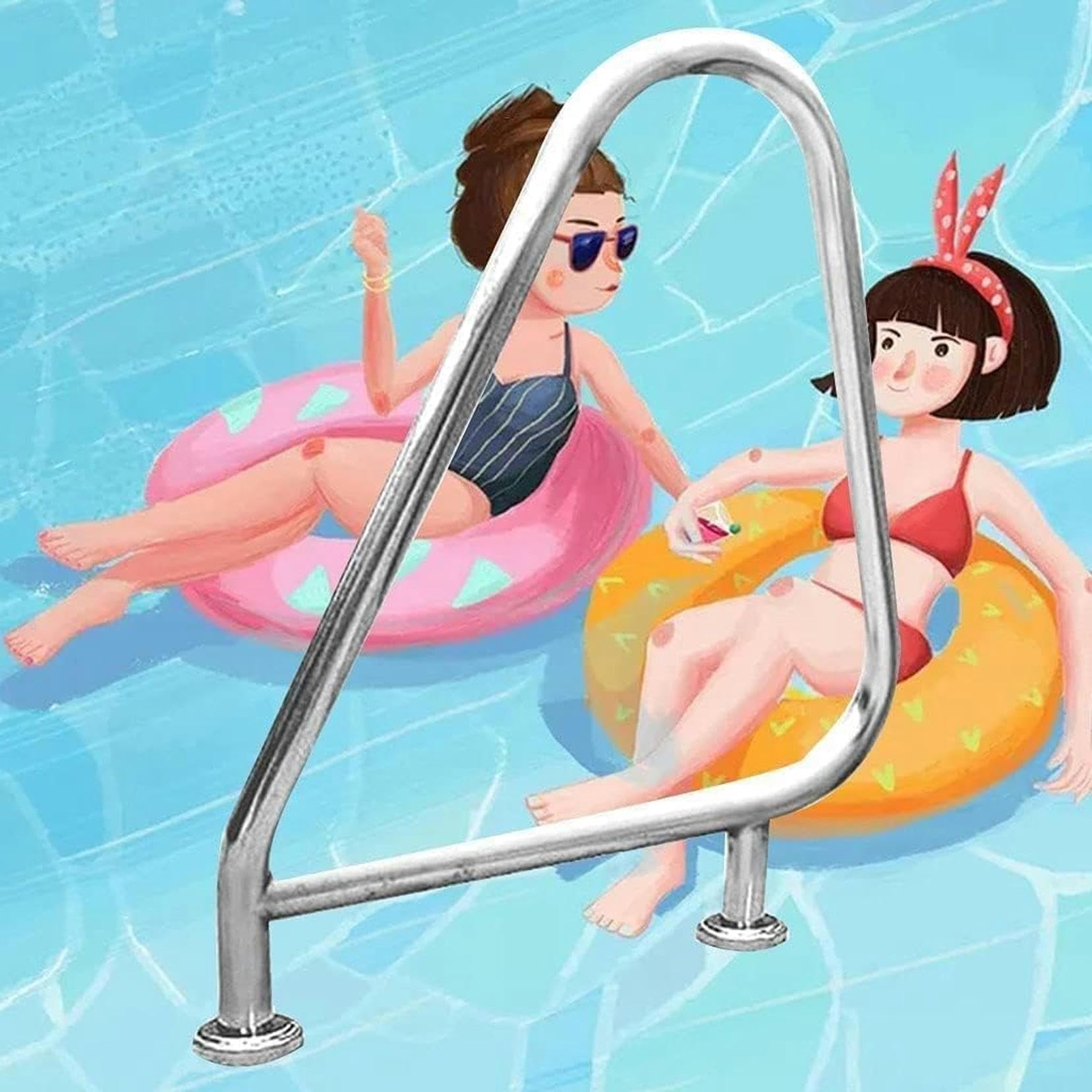 Rampe de piscine hors sol et barre d'appui pour escalier de spa PooHand