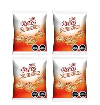 Pack 4 mini palmeritas cookies from Chile, 35 gr each
