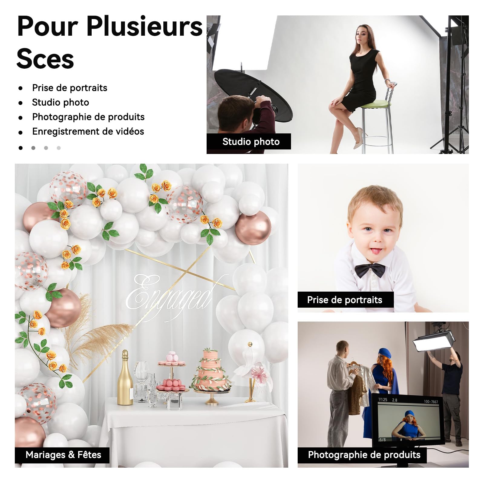 Heysily Toile de Fond Blanc Photo 3x3m - Toile Blanche Backdrop Lavable pour Anniversaire, Studio Photo, Streaming, Youtube et Production Vidéo, Portable & Pliable Backdrop avec 4 Pinces