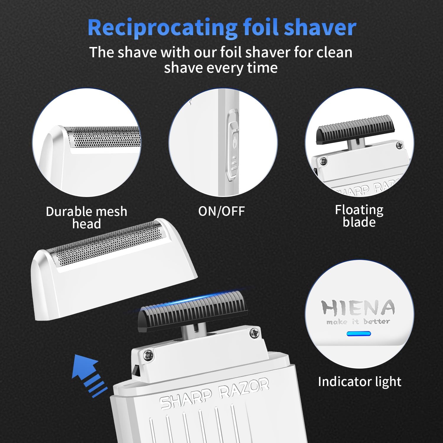 HIENA PRO Hair Clipper Set for Men, 4-in-1 Cordless Kit
