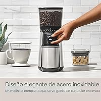 Vista 7 de OXO Brew - Molinillo de café cónico con rebabas de acero inoxidable, plateado, rebabas de acero inoxidable, molienda inteligente automática de un