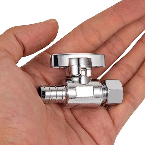 Miniatura 3 de Breezliy Válvula de Parada Recta Pex de 12", Válvula de Cierre para Lavabo e Inodoro, Paquete de 2 Válvulas de Parada Recta Giratorias 38" DE