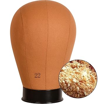 22 Inch Cork Canvas Mannequin Head Wig Head for Wigs Making Display with Mounting Holes.(22