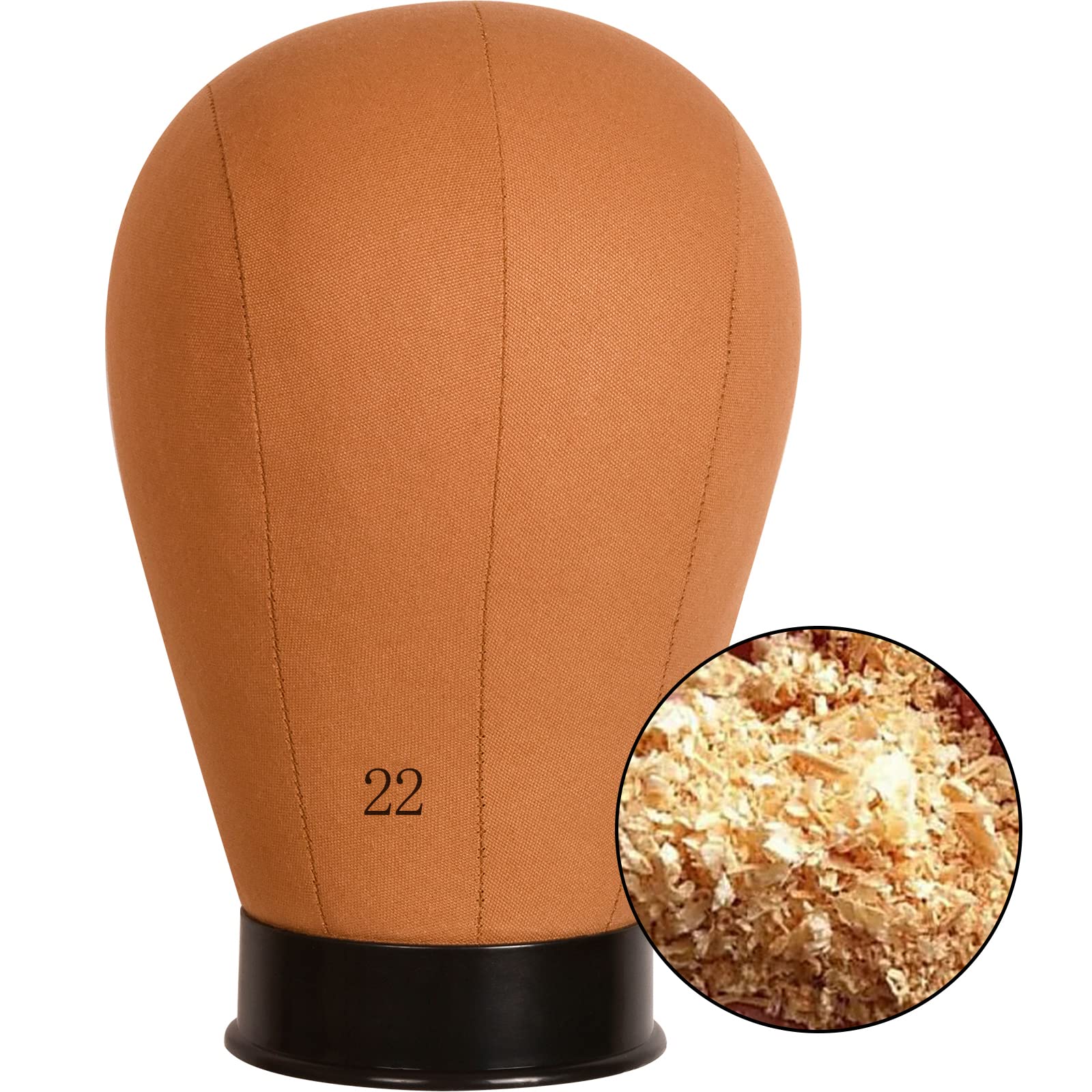 22 Inch Cork Canvas Mannequin Head Wig Head for Wigs Making Display with Mounting Holes.(22")