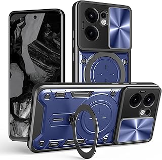 ILING Case for OPPO Reno 13 FS (OPPO Reno 13F 5G/4G), Metal Texture Hard Matte PC Case, Silicone TPU Bumper Anti-Shock Cov…