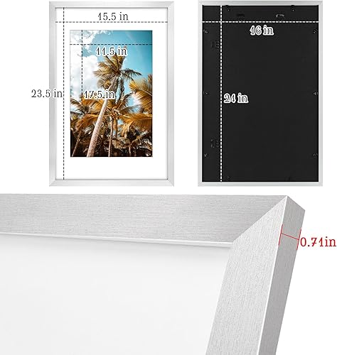 Vista 227 de Frametory, Portarretratos negro de 16 x 20 pulgadas, para fotos de 11 x 14 pulgadas con paspartú, molduras anchas (16 x 20 pulgadas, negro)