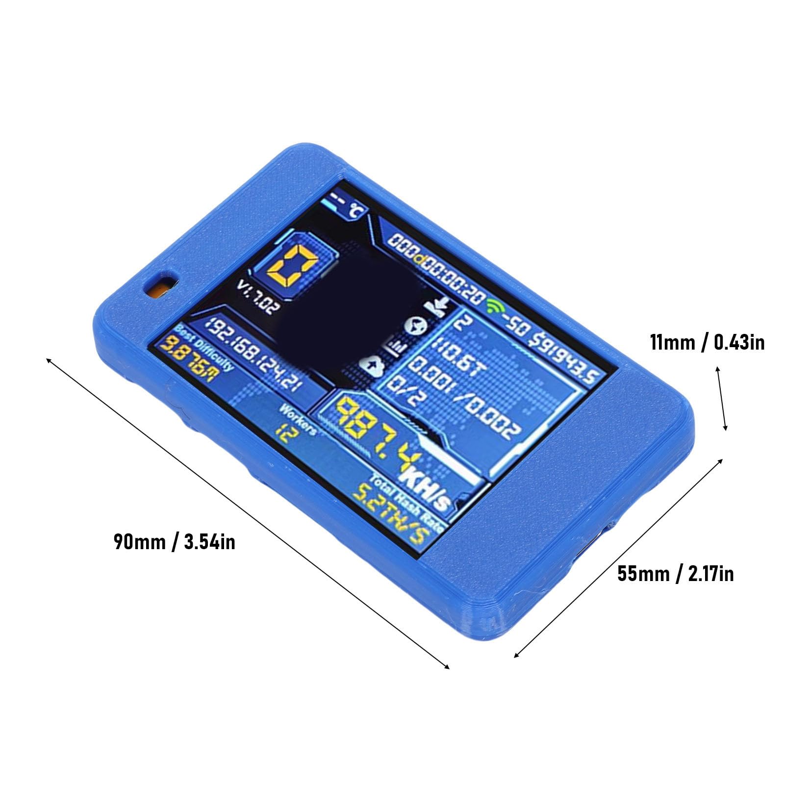 Sxhlseller Bitcoin Mining 2,8-calowy Ekran, NM Mining dla Komputerowych Nerdów, moduł Hashrate 1060 KH/s, Połączenie Wi-Fi, Tryb Losowej Loterii BTC Mining, Obsługa ESP32 (BLUE)