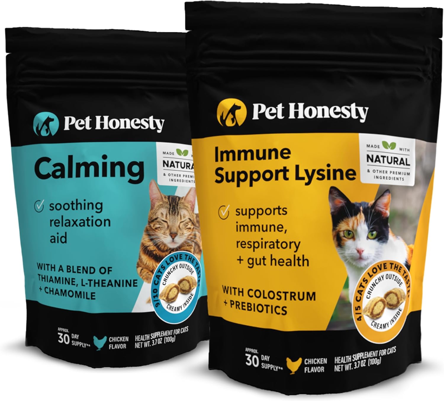 Pet Honesty Cat Calming + Cat Immune Support Lysine Dual