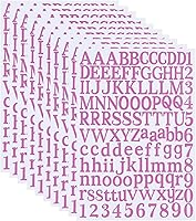 Vista 10 de 10 hojas de calcomanías de letras de vinilo negro, 1200 piezas de calcomanías autoadhesivas de números y alfabeto, números de buzón para letreros