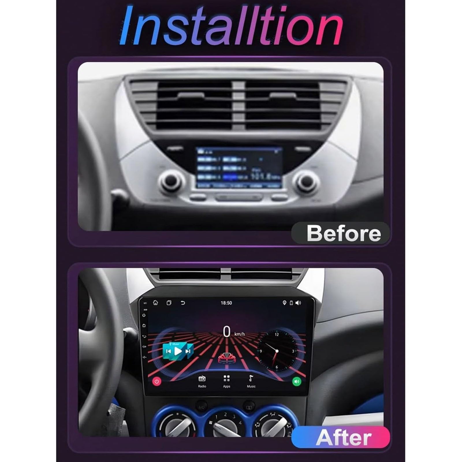 Radio samochodowe do Suzuki Auto 2009-2016 | Ekran dotykowy z systemem Android 15 z bezprzewodowym systemem Android Auto GPS WiFi Navi SWC FM (8-core 6+128G)