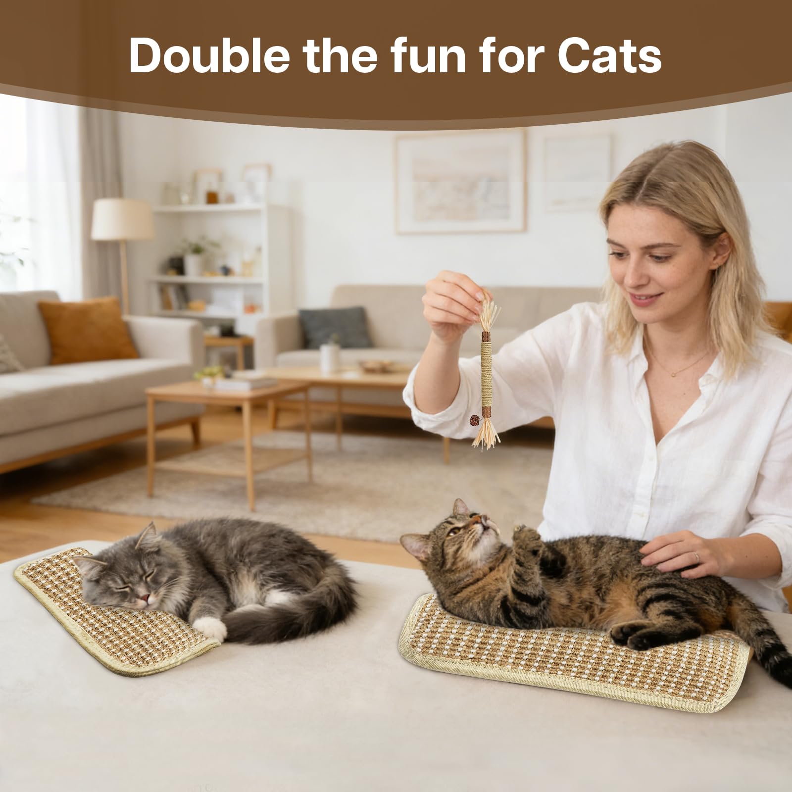 2 Pack 28,4 cm Sisalkissen Katzenminze Spielzeug für Katzen mit Silvervine Sticks, Katzenspielzeug mit A+ Bio Katzenminze Interaktives Kicker Spielzeug Kratzfest Sicher Kauspielzeug