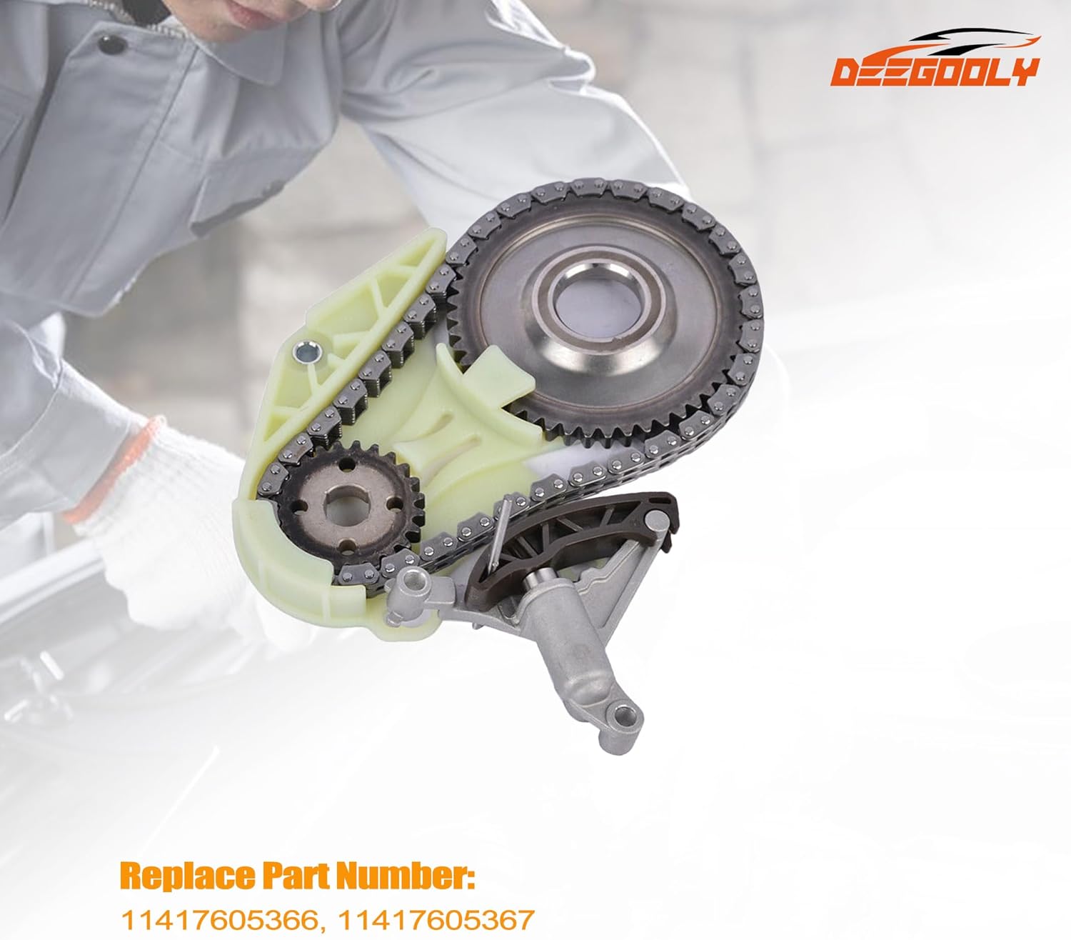 Oil Pump Timing Drive Chain Set Engine Oil Pump Timing Chain Set Components Applied for X1 X3 Z4 F35 F30 Oil Pump Drive Chain Replacement Parts OE 11417605366 11417605367