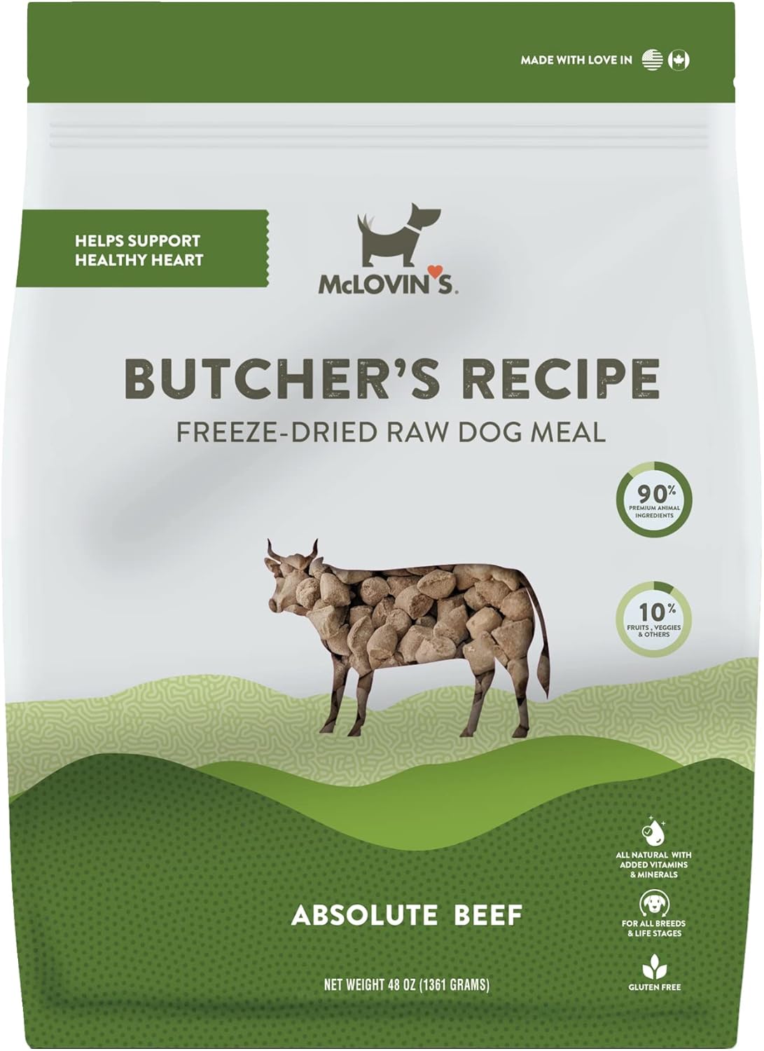 McLovin's Freeze Dried Dog Food, Butcher’s Recipe (48 oz