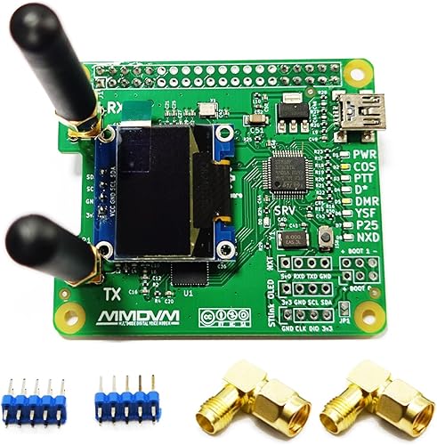 AURSINC MMDVM - Módulo de punto de acceso dúplex doble sombrero V1.5.2 con pantalla OLED de 0.96 compatible con P25 DMR YSF NXDN DMR ranura 1 +