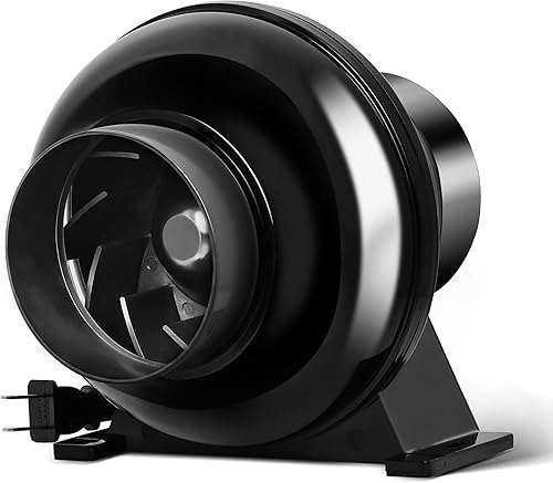 iPower Ventilador de escape de conducto en línea de 4 pulgadas 195 CFM, ventilador de ventilación para tienda de cultivo, ático, HVAC, sótanos o