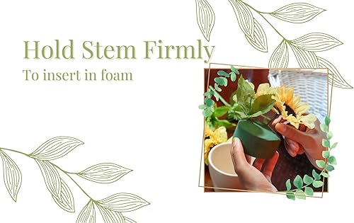 Miniatura 5 de Paquete de 6 bloques de espuma florales redondos FLOFARE para flores frescas y artificiales, cada uno (3 x 1.5 pulgadas), espuma de flores verdes