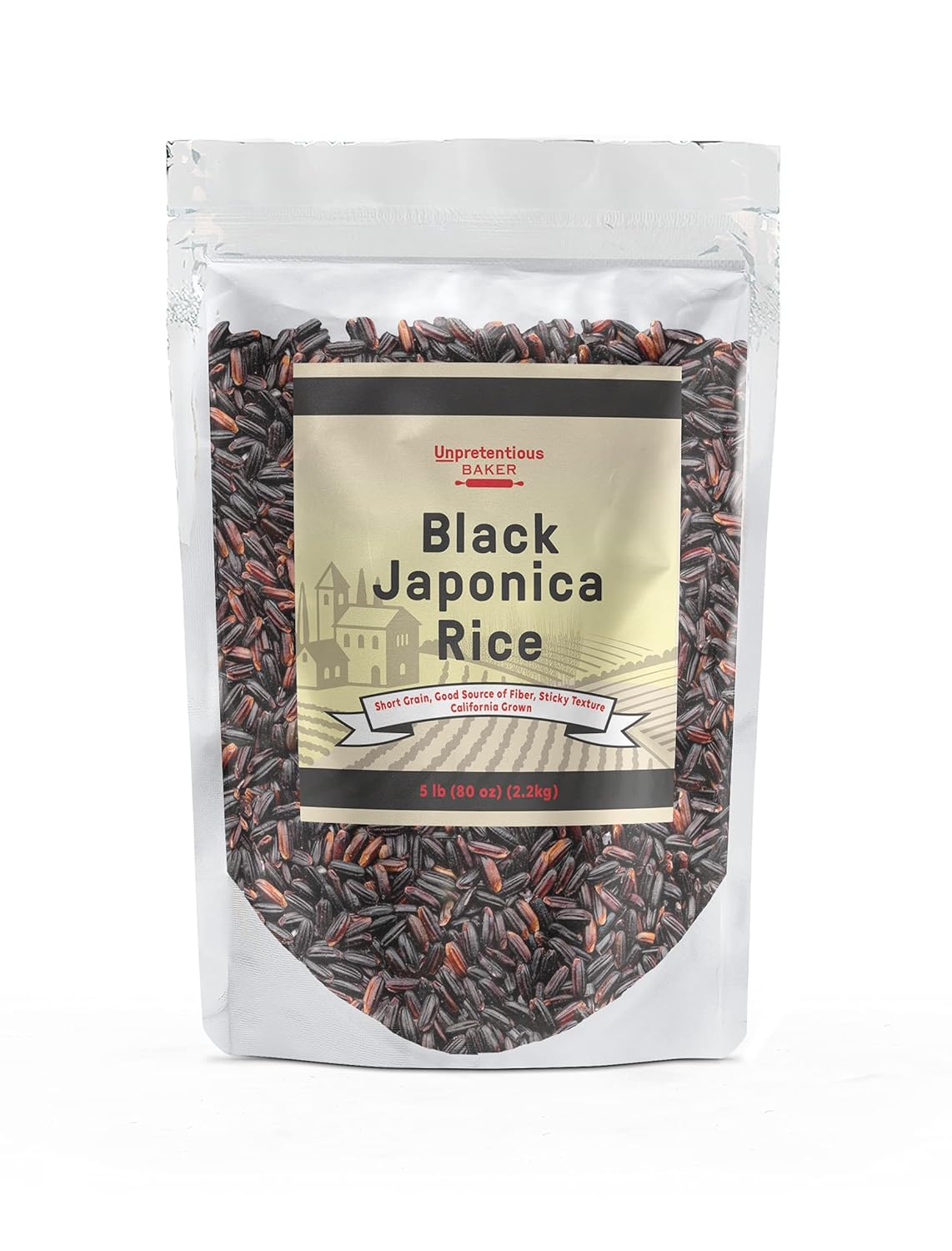 Unpretentious Black Japonica Rice, (5 lb), Good Source of Dietary Fiber, Nutty Flavor (Pack of 2)