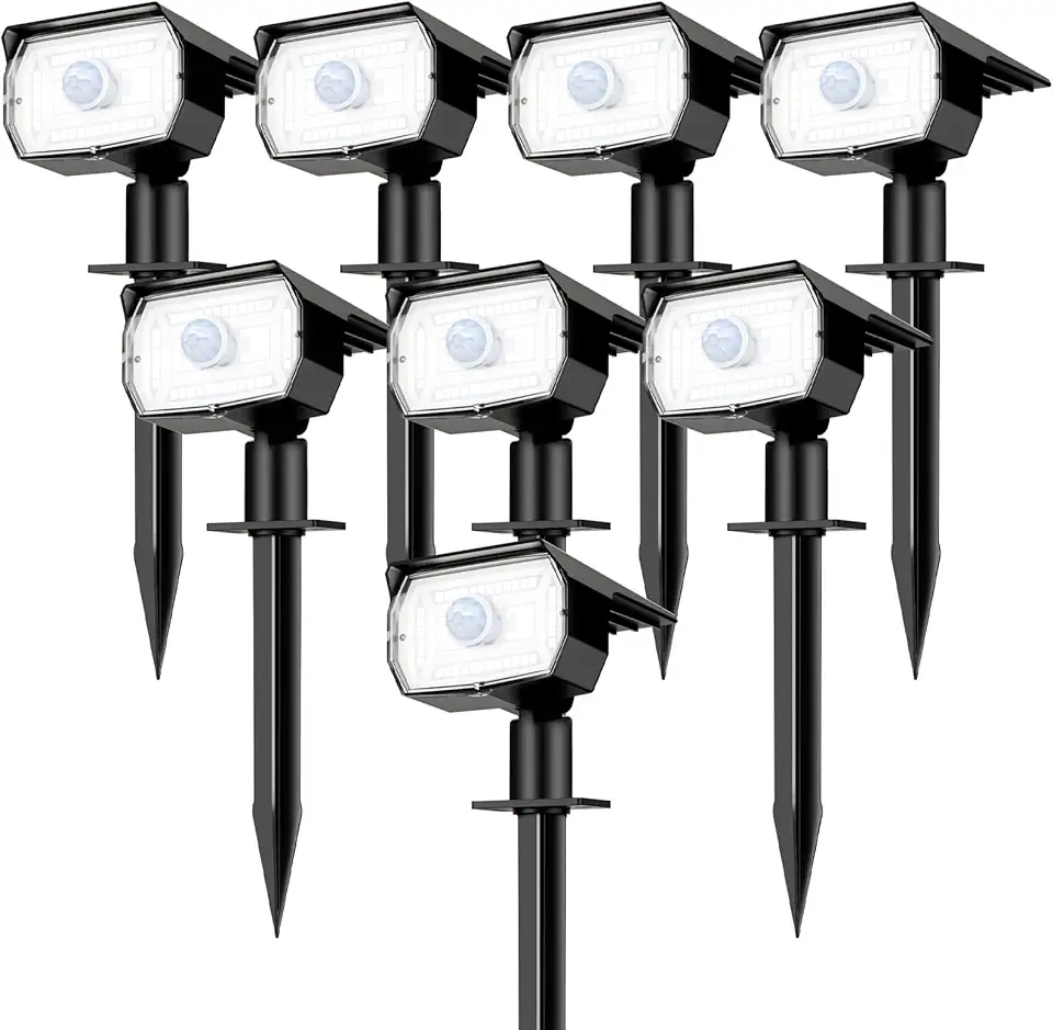 [ 8 Pack/56 LED ] Solar Lights Outdoor Motion Sensor, Spot Landscape Lighting with 3 Modes, Waterpro...
