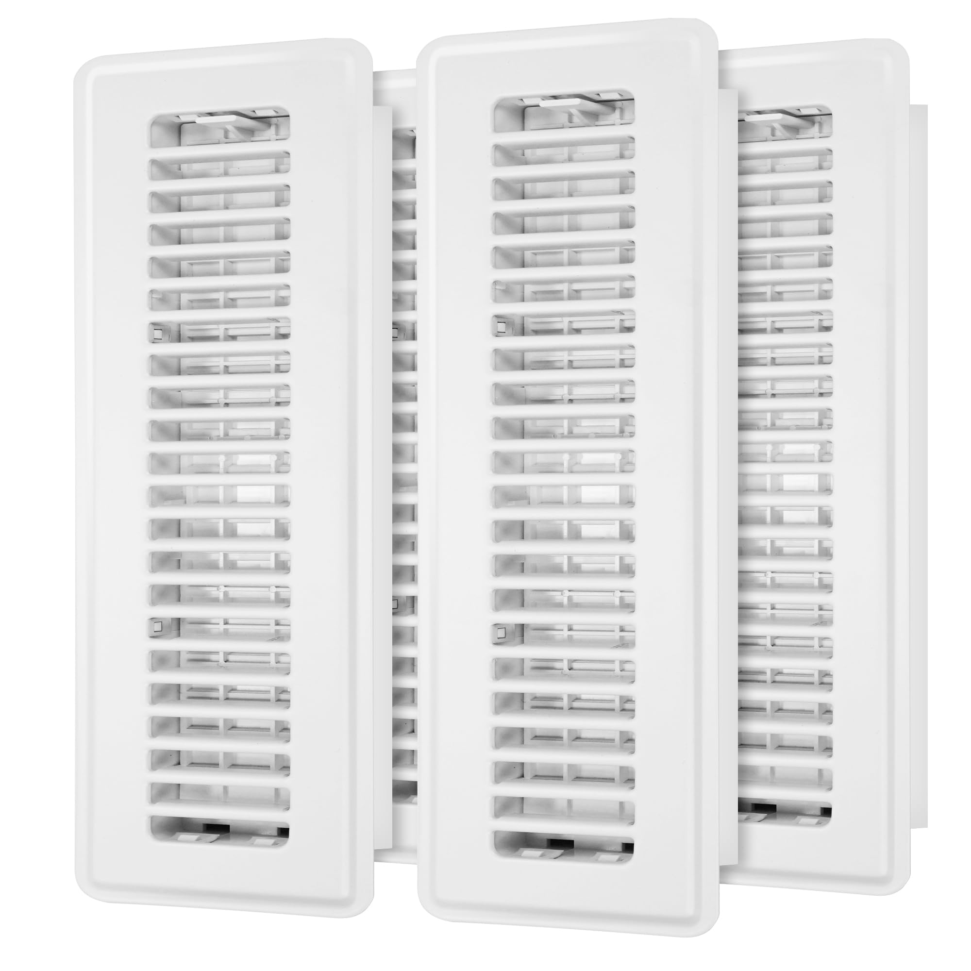 Rejilla de suelo de 2 x 12 pulgadas, paquete de 4 cubiertas de ventilación de piso para el piso del hogar, rejillas de acero resistente, cubiertas de ventilación ajustables de 4 x 10 pulgadas, color