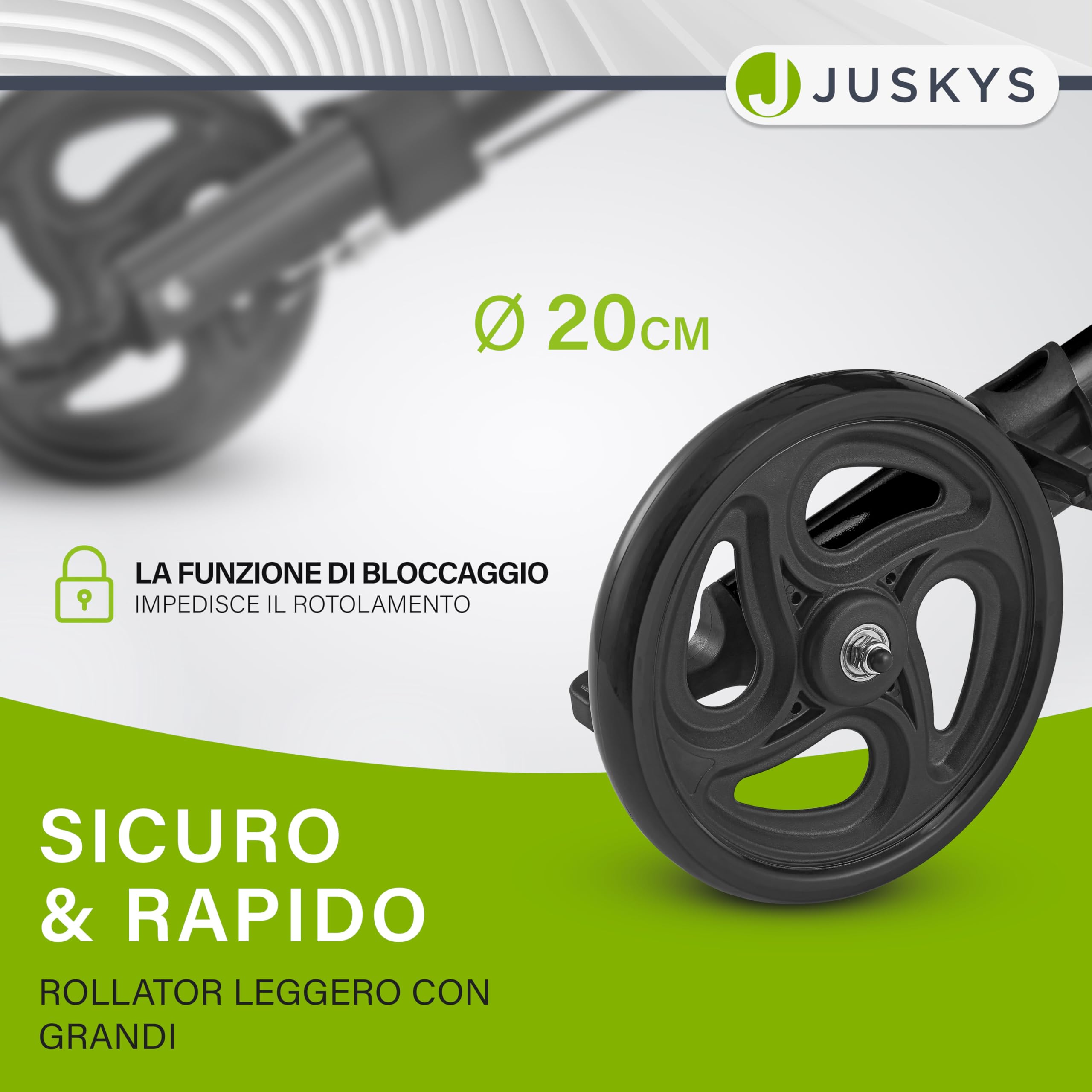 Juskys Rollator Vital nero – Aiuto per la deambulazione pieghevole e leggero in alluminio fino a 130 kg – Supporto per la deambulazione regolabile in altezza con sedile, borsa e supporto per ombrello