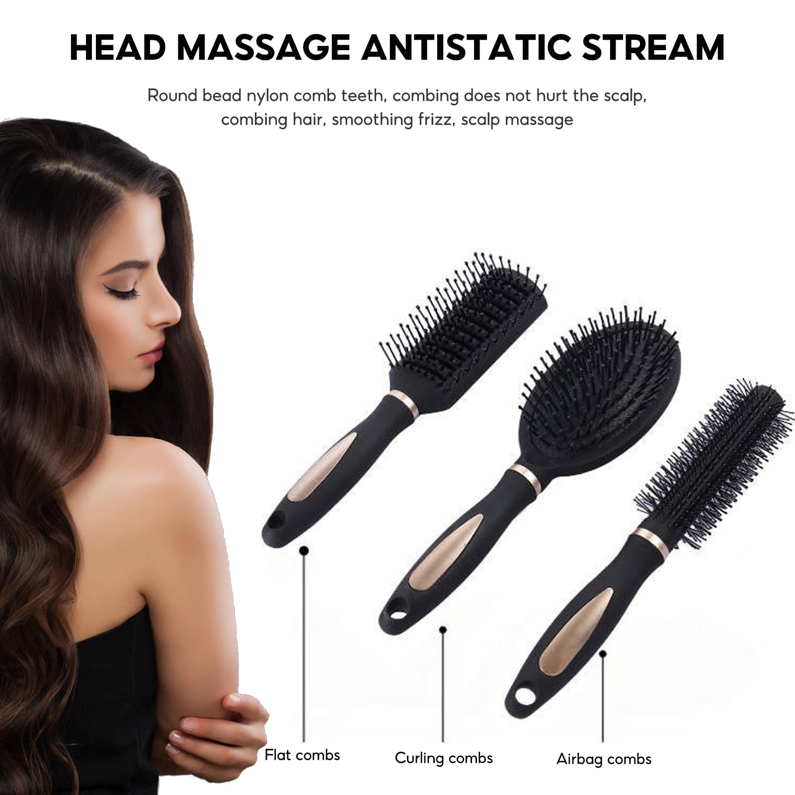 8 Pack Hair Brush Set, Professional Salon Hairdressing Styling Comb - Image 4