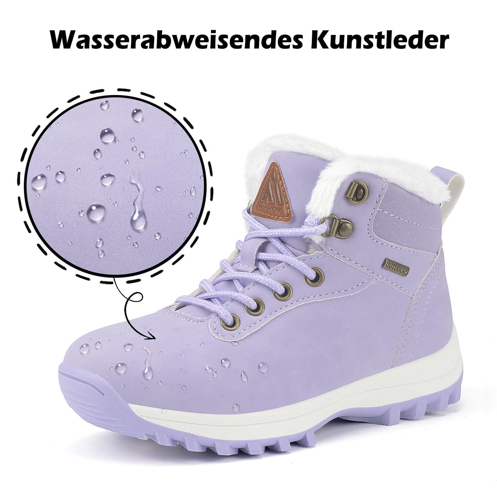 Mishansha Scarpe Invernali Bambini Antiscivolo Stivaletti Invernali con Calda Imbottitura per Ragazzi e Ragazze, Bambino e Bambina, Gr.24-36