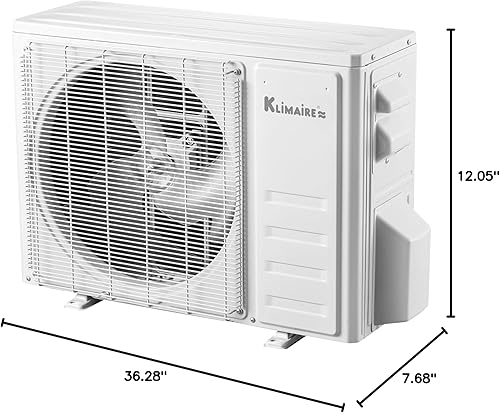 Miniatura 10 de Klimaire 12,000 BTU 22 SEER2 montado en la pared Mini Split Inverter AC Sistema de bomba de calor con kit de instalación de 16 pies y soporte de