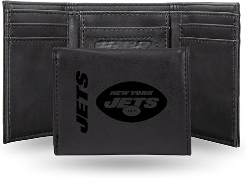 Rico Industries Carteras grabadas con láser de los New York Jets de la NFL, Negro -, Classic
