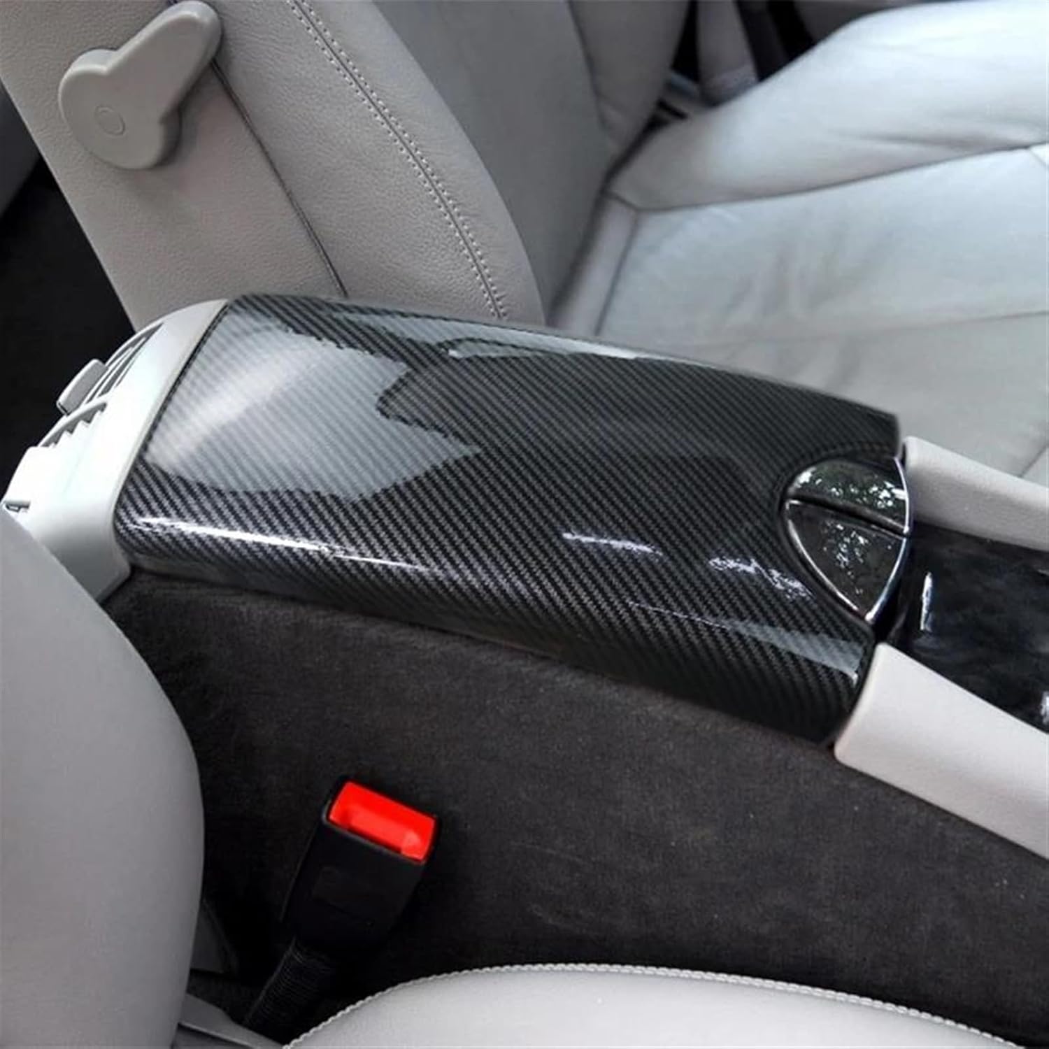 Armrest Box Protection Cover Compatible with Benz E Class W211 2003 2004-2008(A Carbon Fiber Color)