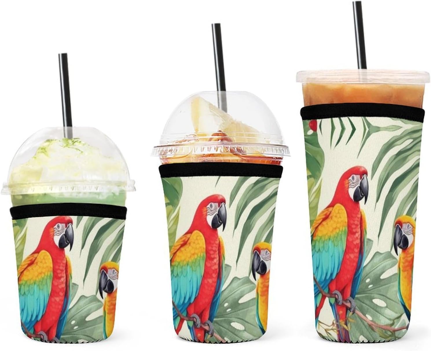 3 Pack Neoprene Cup Sleeves, Stretchy Reusable Drink Cup Cover Universal