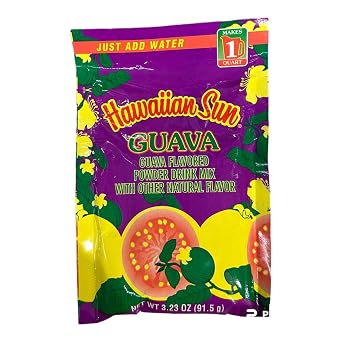 Hawaiian Sun Guava Nectar Powder Drink Mix Taste the Tropical Breeze Anywhere 3.23 Oz pack of 1