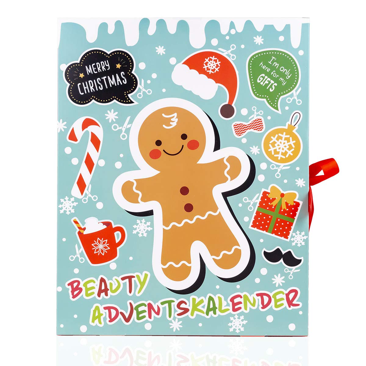 Accentra Xxl Beauty Adventskalender Gingerbread- Weihnachtskalender Für Frauen Und Kinder Im Witzigen Lebkuchen-Mann Design Mit Kosmetik Inhalt: Body Lotion, Badekugeln, Seife, Badesalz Uvw
