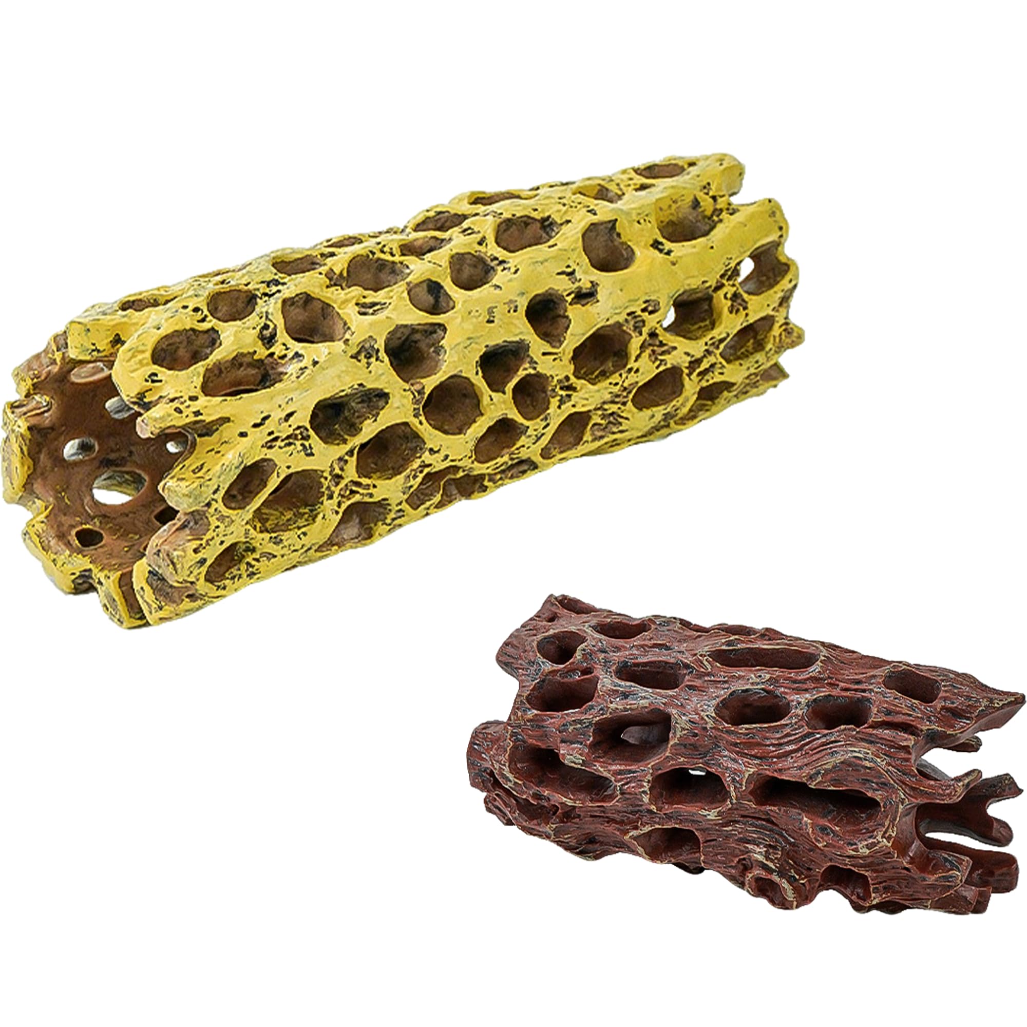 Gxdamxz 2 Pcs Driftwood for Aquarium Wood, Hollow Shrimp Hides for Aquarium Decoration and Fish Tank Habitat