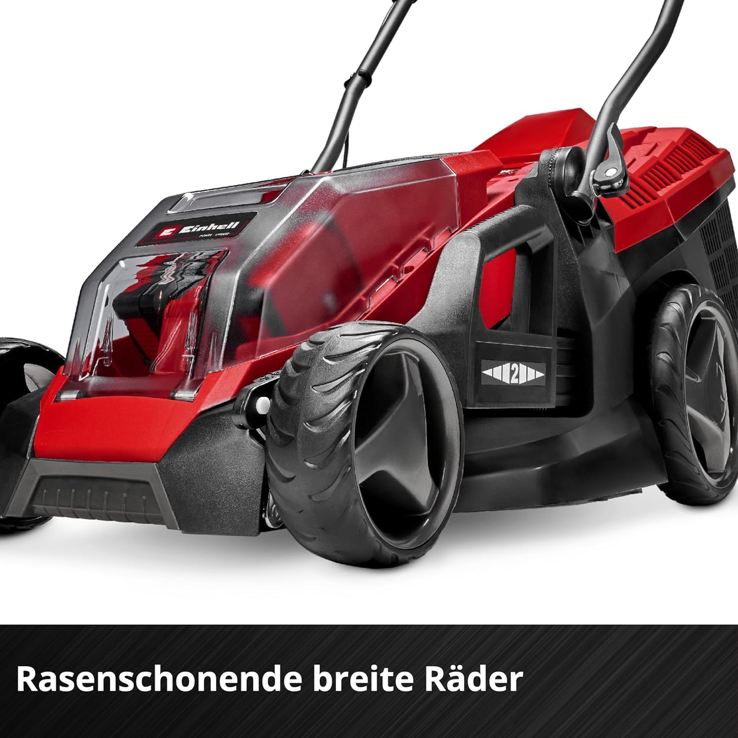 Einhell Akku-Rasenmäher GE-cm 36/36 Li Kit Power X-Change (36 V, 36 cm Schnittbreite, bis 400 m², Brushless, 40L Fangkorb, 25-75 mm Schnitthöhe, inkl. 2X 4,0 Ah Akku + 2X Ladegerät)
