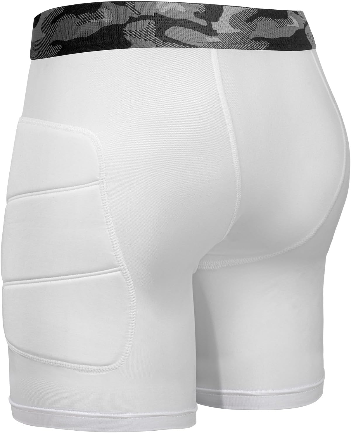 Youth Compression Sliding Shorts with Protective Cup Padded Baseball Sliding Shorts for Football Lacrosse(White) - Image 7