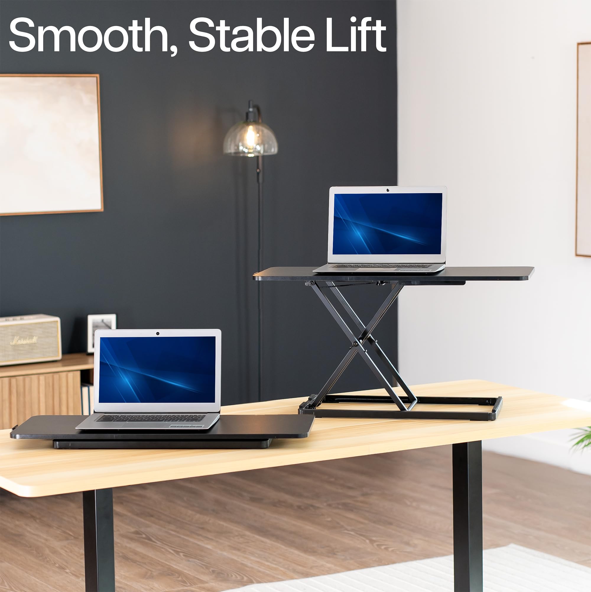 VIVO - Supporto singolo regolabile in altezza da 76,2 cm con sollevatore a forbice per tastiera e mouse, scrivania per laptop, per postazioni di lavoro ergonomiche sit-stand, nero, DESK-V030A