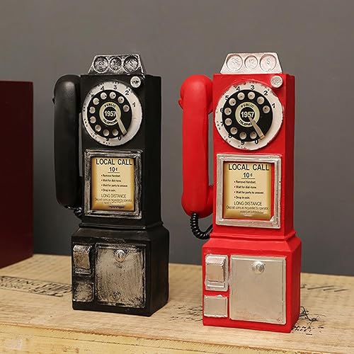Miniatura 3 de Teléfono antiguo de 11.5 pulgadas, accesorios clásicos de resina para teléfono, esfera rotativa, modelo retro montado en la pared para decoración