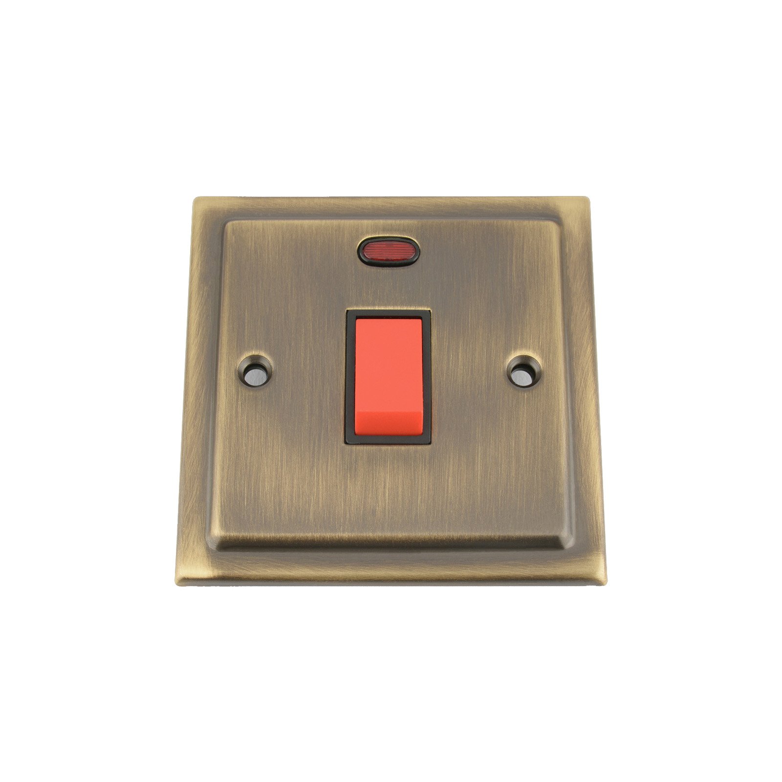 A5 Products Brass Cooker Oven Switch W/Neon Indicator 45 Amp - Victorian - Antique