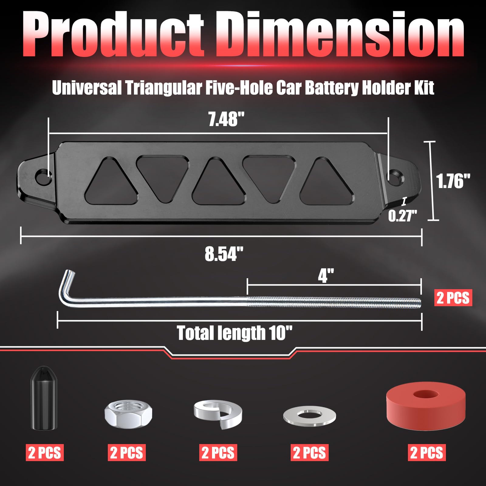 Custom Battery Brace Racing Billet Car Battery Tie Down Aluminum Alloy ...